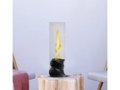 Chimenea de bioetanol NIZZA Black, biochimenea de sobremesa, D14,5 x H46,5, para interior y exterior