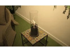 Chimenea de bioetanol NIZZA Black, biochimenea de sobremesa, D14,5 x H46,5, para interior y exterior