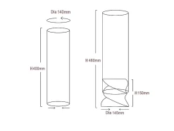 Chimenea de bioetanol NIZZA Black, biochimenea de sobremesa, D14,5 x H46,5, para interior y exterior