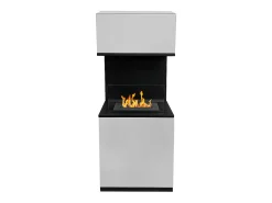 Chimenea de bioetanol Oslo, biochimenea independiente en acero blanco, L38xP38xH100
