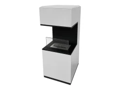Chimenea de bioetanol Oslo, biochimenea independiente en acero blanco, L38xP38xH100