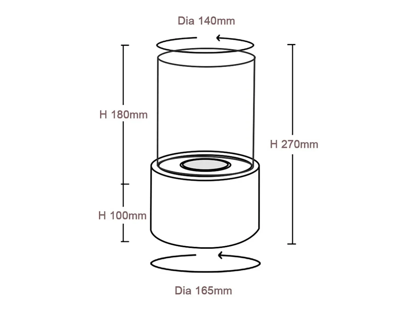Chimenea de bioetanol Oslo, biochimenea independiente en acero negro, L38xP38xH100
