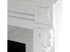 Chimenea de bioetanol TRUMAN, biochimenea de pie, blanca, efecto mármol, L121 x P38 x H108