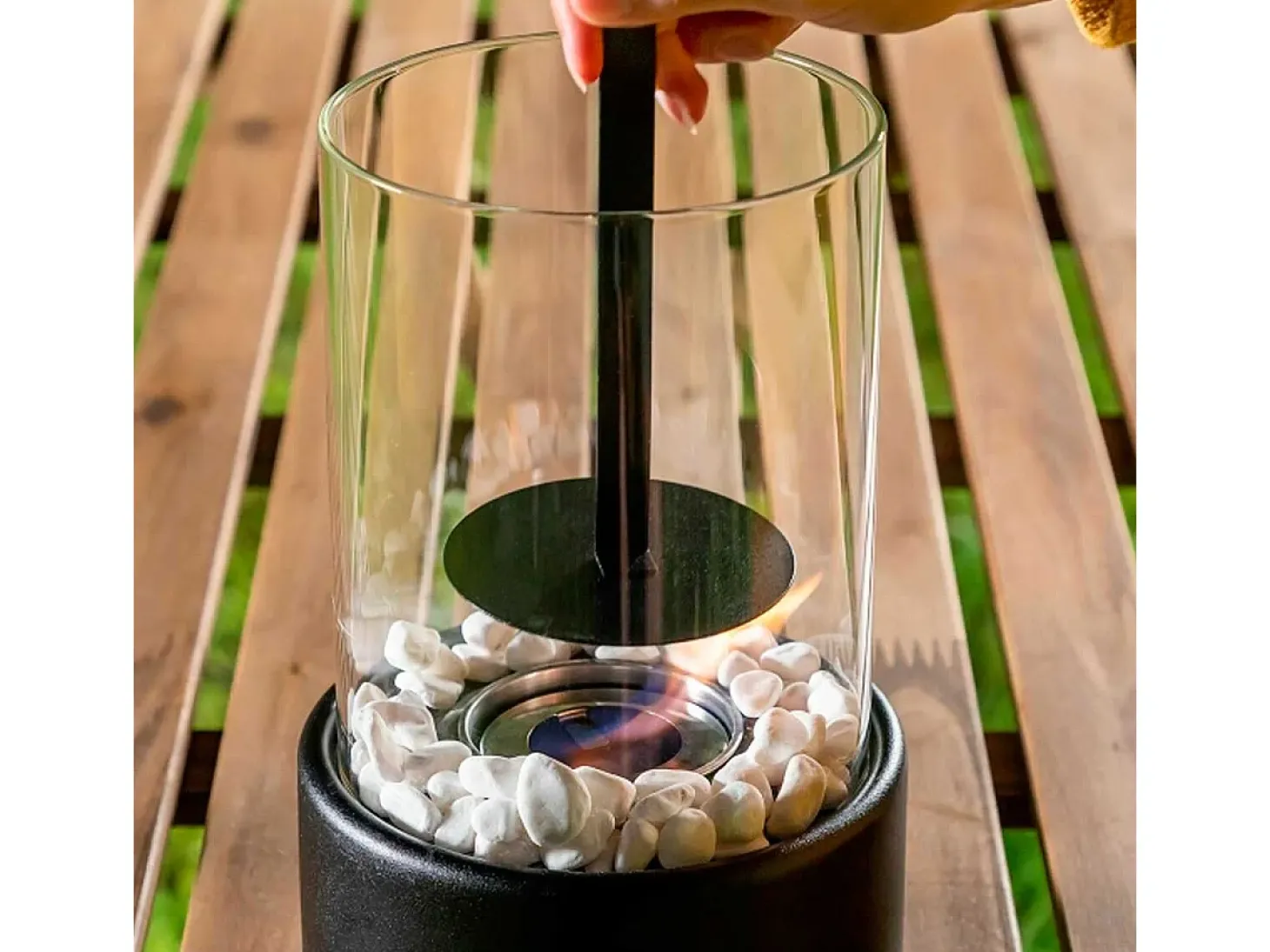 Chimenea de mesa Heatfir InnovaGoods bioetanol 150ml negro