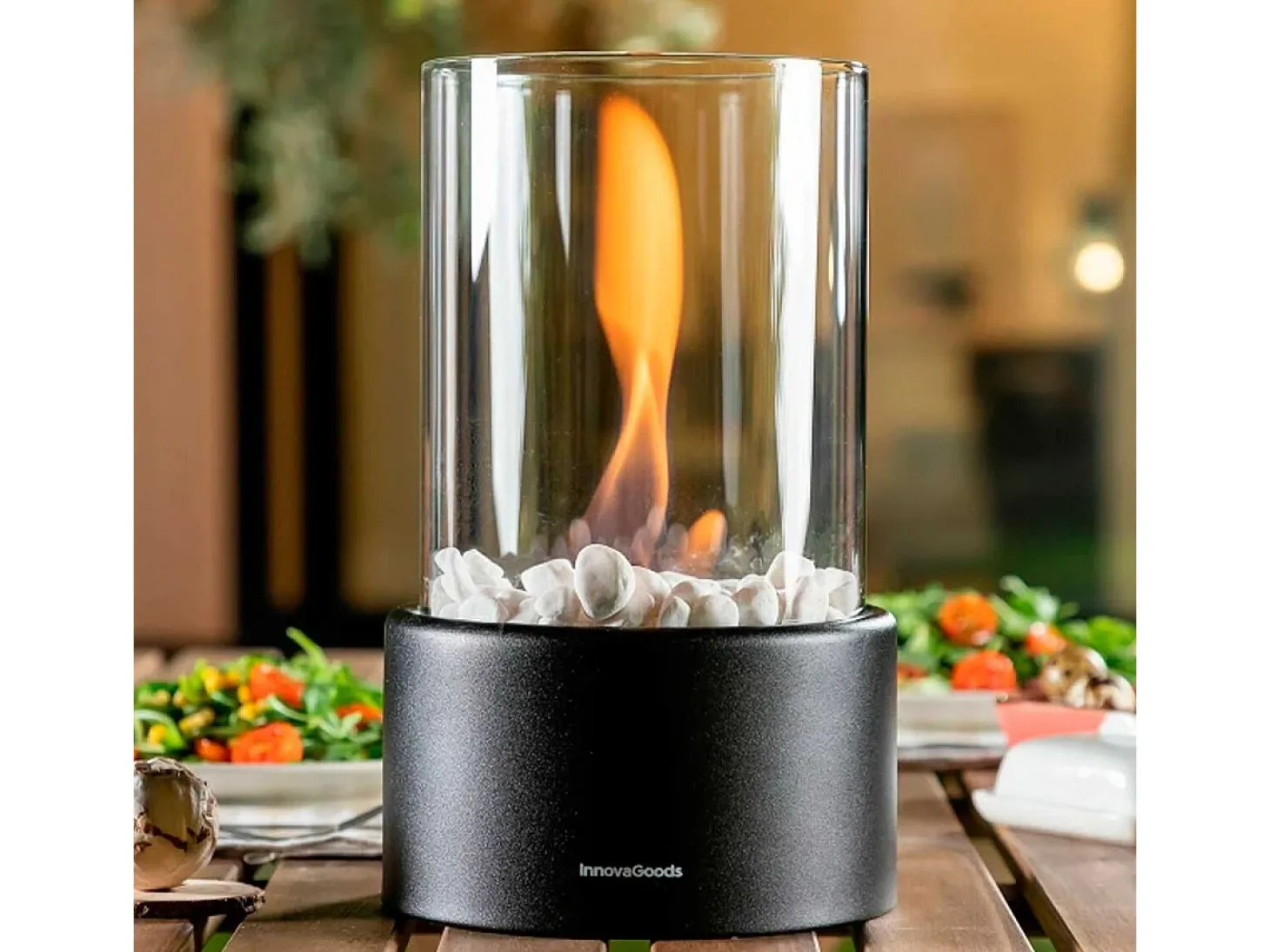 Chimenea de mesa Heatfir InnovaGoods bioetanol 150ml negro