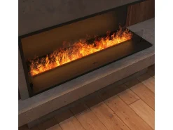 Chimenea de vapor de agua empotrada Corner R1200 con llama multicolor, efecto 3D y control por app, depósito de 2,4 l - Recarga automática de 120 cm