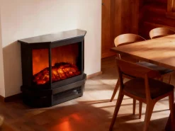 Chimenea eléctrica - Estilo retro - Independiente - An. 55,8 x Pr. 22,5 x Al. 51,6 cm - Negra - ETNA