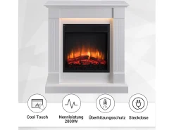Chimenea eléctrica BALDERIA Ladina - Chimenea de pie - Blanca