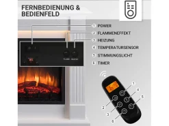 Chimenea eléctrica BALDERIA Ladina - Chimenea de pie - Blanca