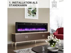Chimenea eléctrica BALDERIA Leif 70 - 2 en 1 - negro