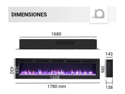 Chimenea eléctrica BALDERIA Leif 70 - 2 en 1 - negro
