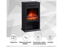 Chimenea eléctrica BALDERIA Ember - Chimenea de pie - Negro
