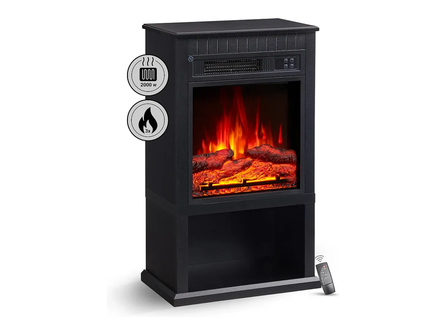 Chimenea eléctrica BALDERIA Ember - Chimenea de pie - Negro