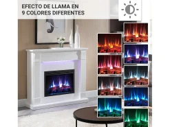 Chimenea eléctrica BALDERIA Hikaru - Chimenea de pie - Blanco