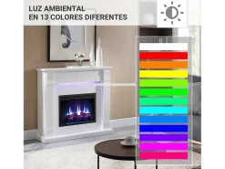 Chimenea eléctrica BALDERIA Hikaru - Chimenea de pie - Blanco