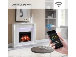 Chimenea eléctrica BALDERIA Hikaru - Chimenea de pie - Blanco