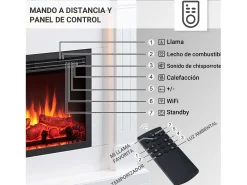 Chimenea eléctrica BALDERIA Hikaru - Chimenea de pie - Blanco