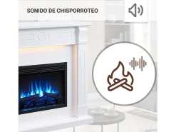 Chimenea eléctrica BALDERIA Hikaru - Chimenea de pie - Blanco