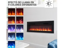 Chimenea eléctrica BALDERIA Agnes 36 - Chimenea de pie, de pared o empotrable - Negro