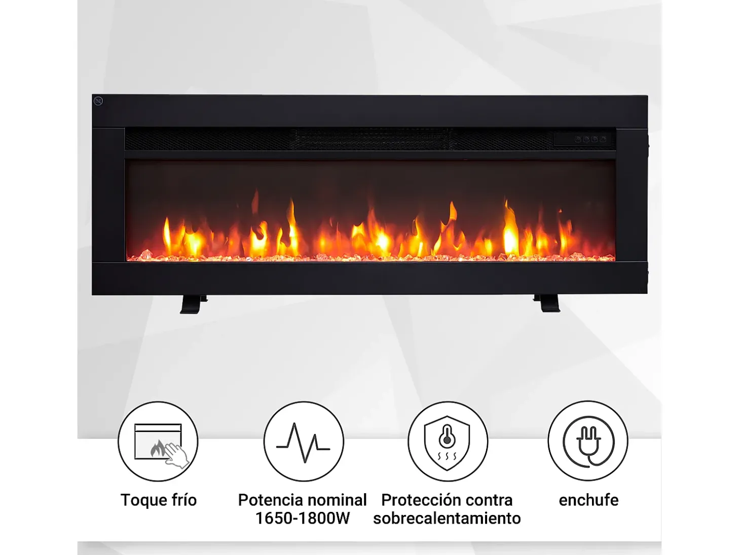 Chimenea eléctrica BALDERIA Agnes 36 - Chimenea de pie, de pared o empotrable - Negro