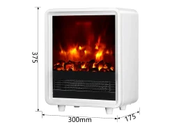 Chimenea eléctrica BALDERIA George - Estufa eléctrica, calefacción 2000 W - Blanco