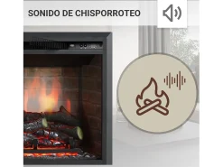 Chimenea eléctrica BALDERIA Calida 23 - Chimenea empotrable - Negro