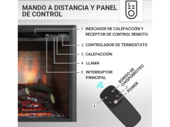 Chimenea eléctrica BALDERIA Calida 23 - Chimenea empotrable - Negro