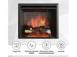 Chimenea eléctrica BALDERIA Calida 23 - Chimenea empotrable - Negro