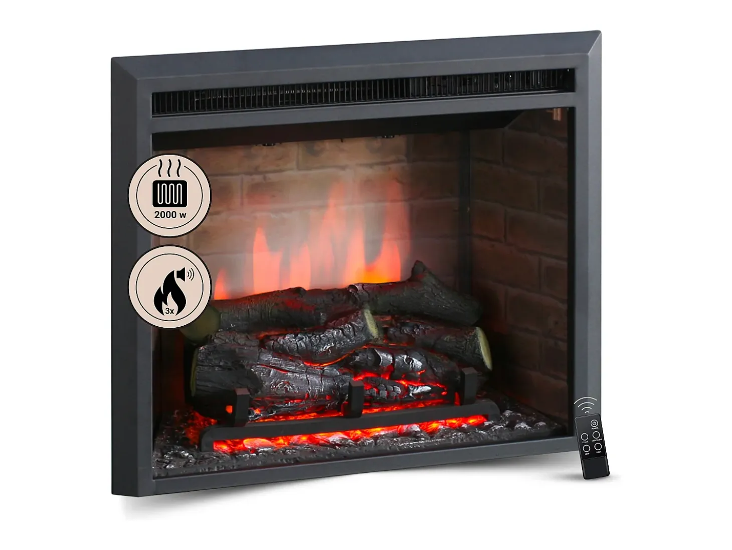 Chimenea eléctrica BALDERIA Calida 23 - Chimenea empotrable - Negro