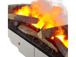 Chimenea eléctrica BALDERIA Cassiopeia - Chimenea eléctrica con niebla de llamas de 360 grados - Aspecto de hormigón