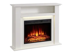 Chimenea eléctrica BALDERIA Liora - Chimenea de pie, estante, calefacción - blanco