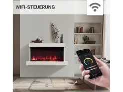 Chimenea eléctrica BALDERIA Achilles (L) - Chimenea de pared con calefacción - Blanco
