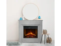 Chimenea eléctrica BELLINI efecto hormigón, fabricada en Italia, L96 x P35 x H96 cm.