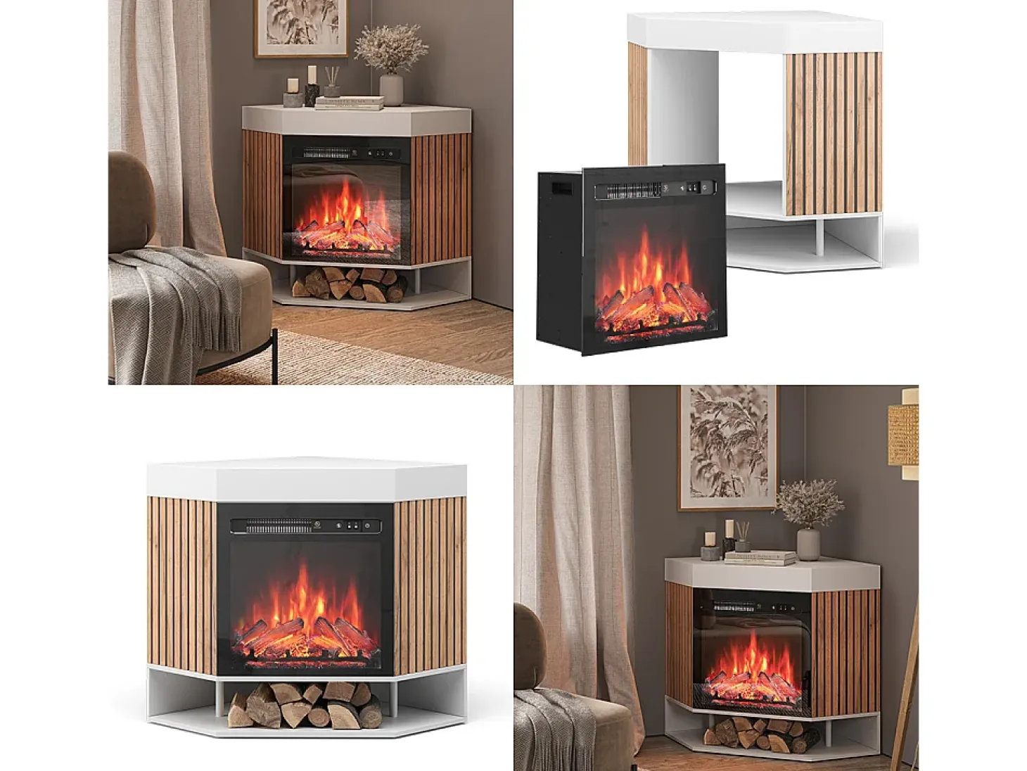 Chimenea eléctrica blanco 100x73x80 lynea