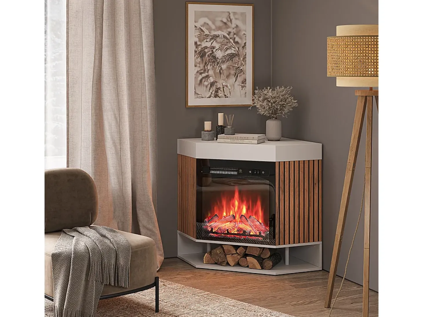 Chimenea eléctrica blanco 100x73x80 lynea