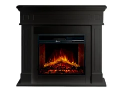 Chimenea eléctrica CAMBRIDGE, chimenea de pie, madera negra, 110x36x100h