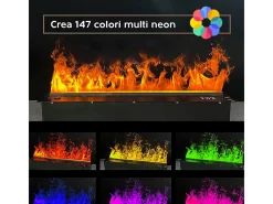Chimenea eléctrica con quemador de vapor de agua 3D APP Inserto incorporado 100 PRO-LINE