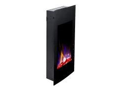 Chimenea eléctrica curva VULCANO L.41xAn.13xAlt.81cm Negra