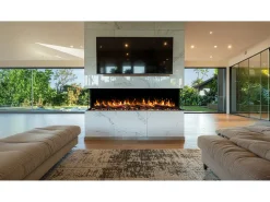 Chimenea eléctrica de 3 caras SOLIS 90 - fuego premium, empotrada - 90x30x46 cm - LED decorativa con calefacción 750/1500 W