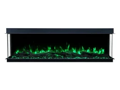 Chimenea eléctrica de 3 caras SOLIS 90 - fuego premium, empotrada - 90x30x46 cm - LED decorativa con calefacción 750/1500 W