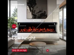 Chimenea eléctrica de 3 caras UNITY 127 - fuego premium, de pared o empotrada - 127x19x36 cm - LED decorativa con calefacción 900/1800W