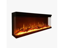 Chimenea eléctrica de pared, chimenea empotrada de 3 lados, BOSTON100 L101,6 x P20 x H44