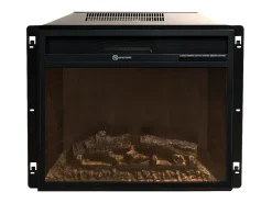 Chimenea eléctrica de suelo PARIGI en madera blanca L123xP39xH100