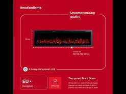 Chimenea eléctrica REGAL 106 - fuego premium - de pared y empotrados - 106x35x12 cm - chimenea LED decorativa con calefacción 900/1800 W