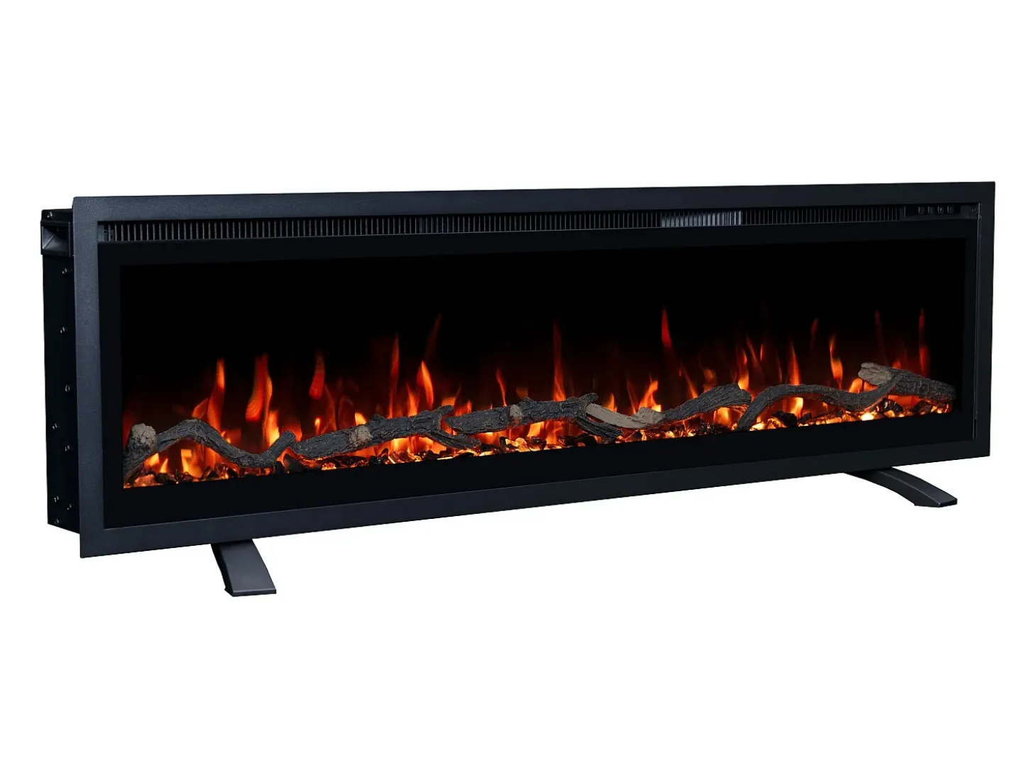 Chimenea eléctrica REGAL 106 - fuego premium - de pared y empotrados - 106x35x12 cm - chimenea LED decorativa con calefacción 900/1800 W