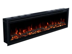 Chimenea eléctrica REGAL 106 - fuego premium - de pared y empotrados - 106x35x12 cm - chimenea LED decorativa con calefacción 900/1800 W