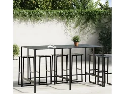 Chrysto Mesa alta de bar acero recubrimiento polvo negro 200x100x110 cm