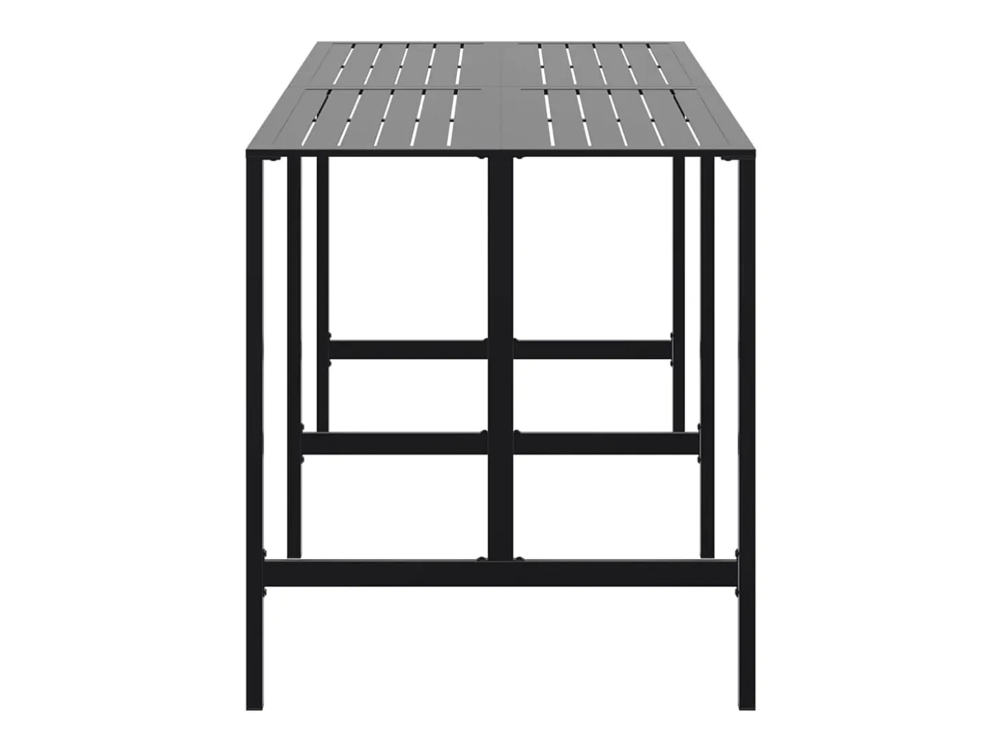 Chrysto Mesa alta de bar acero recubrimiento polvo negro 200x100x110 cm
