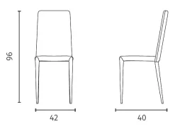 Cleo - Silla de ecopiel gris oscuro 4 piezas
