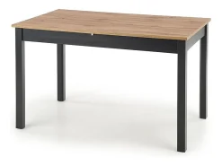 124-168cm mesa de comedor de estilo industrial con tablero chapado en roble y hoja extensible CENTAURE